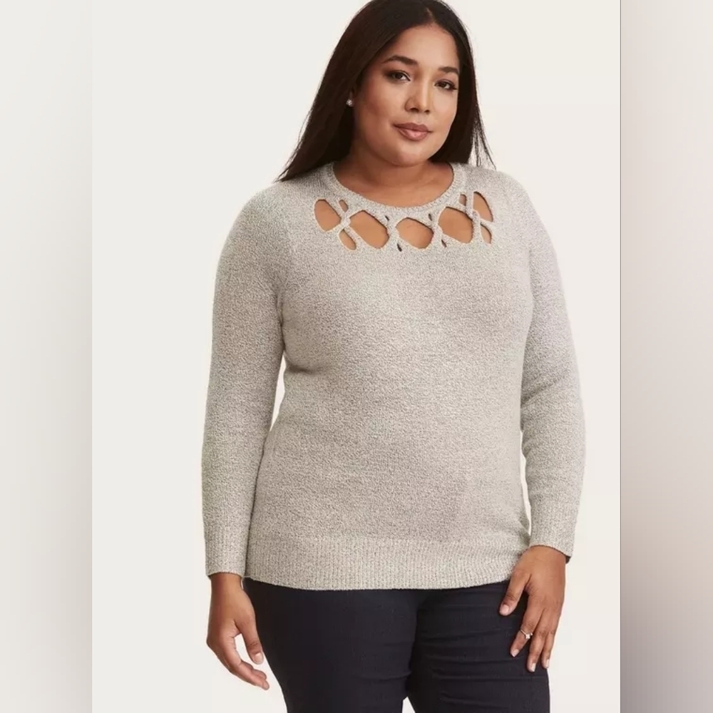 Torrid Super Soft Cut Out Gray Sweater 3x